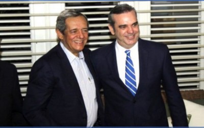 El candidato presidencial del Partido Revolucionario Moderno (PRM), Luis Abinader, y el presidente del Partido Revolucionario Social Demócrata, Hatuey De Camps.