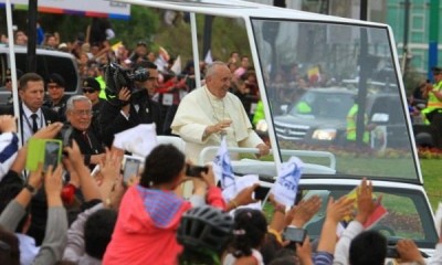 El papa Francisco a su llegada a Quito Ecuador