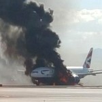 Avión de la aerolínea British Airways se incendia en Las Vegas