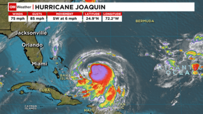 El huracán Joaquín, posible trayectoria. imagenes tomada de CNN en español