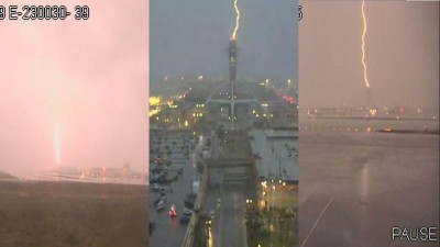  imagen del rayo en Torre de control del aeropuerto de Miami. Foto  Tomada de Univision