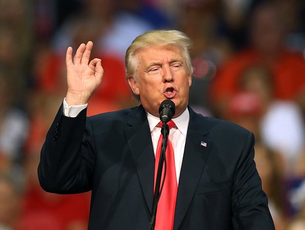 DAYTONA BEACH, FL - AUGUST 03: Republican presidential nominee Donald Trump speaks during his campaign event at the Ocean Center Convention Center on August 3, 2016 in Daytona, Florida. Trump continued to campaign for his run for president of the United States. (Photo by Joe Raedle/Getty Images)