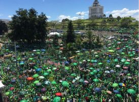 Multitudinaria marchan contra la corrupción a pesar de las lluvias en el Distrito Nacional