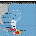 El huracán Maria volvió a fortalecerse al acercarse a las costas de la República Dominicana con vientos máximos sostenidos de 115 millas por hora.