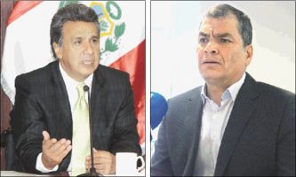 Lenin Moreno actual presidente  y Correa pasado presidente